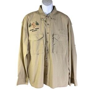 RIVER'S END Mens Long Sleeve Button Down DENALI PARK ALASKA Vented Fishing Shirt